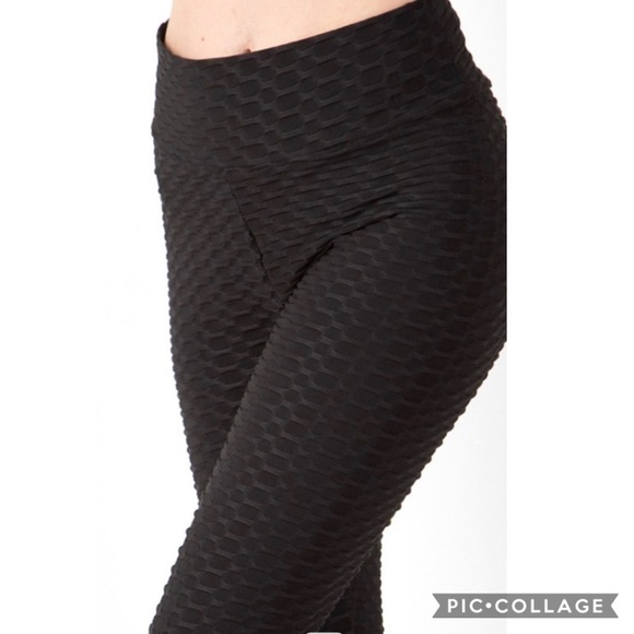 Heather Gray Honeycomb Leggings - Picture 3 of 5